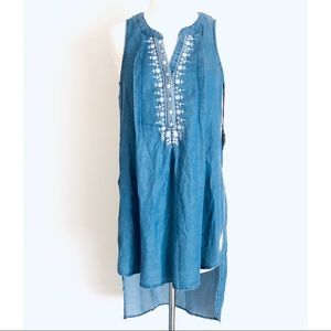 Knox Rose chambray Tunic \ shirt high low  XS NWT
